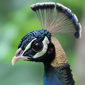 Peacock Head Close-Up