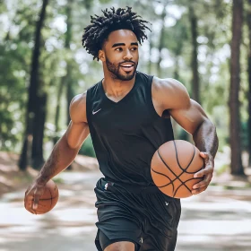 Athlete with Basketballs