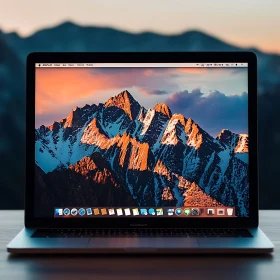 Mountain Desktop Wallpaper on Laptop