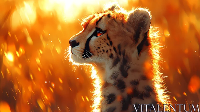 Wildlife Art: Glistening Cheetah AI Image