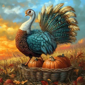 Thanksgiving Turkey with Pumpkins
