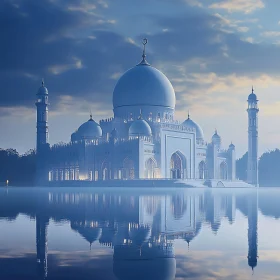 White Mosque Mirrored Image