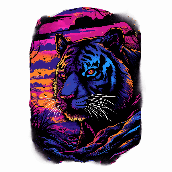 Colorful Tiger Art Print POD Design