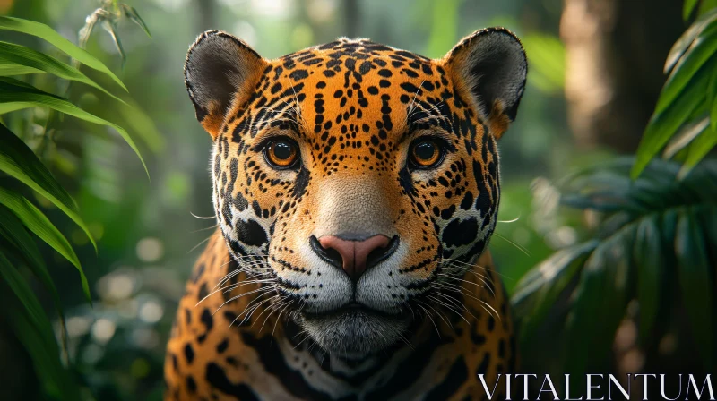 Close-up of a Jaguar in the Jungle AI Image