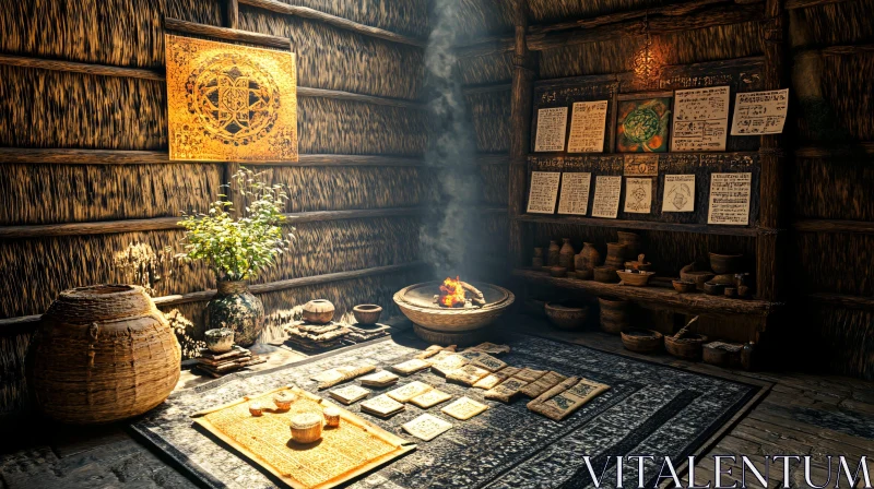 AI ART Ancient Ritual Chamber Interior