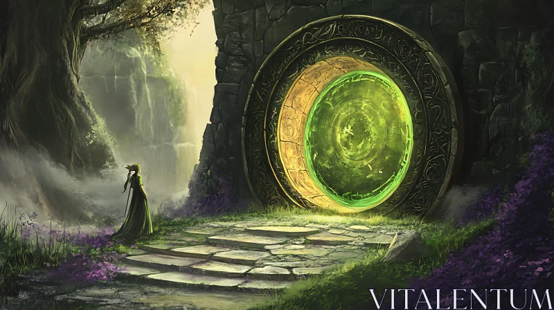 AI ART Mystical Gateway in Forest