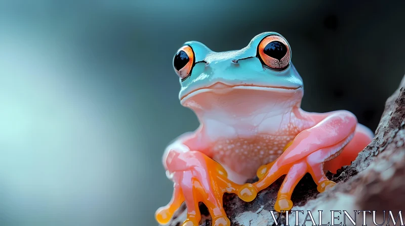 Colorful Frog on Branch AI Image