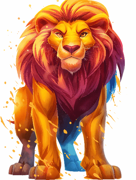 Fiery Lion T-Shirt Design POD Design