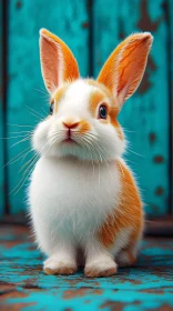 Charming Rabbit Against Rustic Background