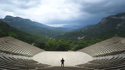 Person in Ancient Theater