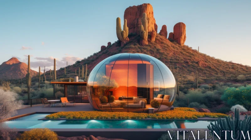 Futuristic Glass Dome in Scottsdale, Arizona | Stunning Desert Views AI Image
