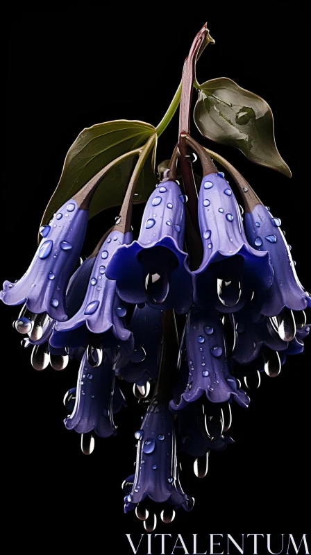 Rain-Adorned Flowers: A Study in Ultraviolet Photography AI Image