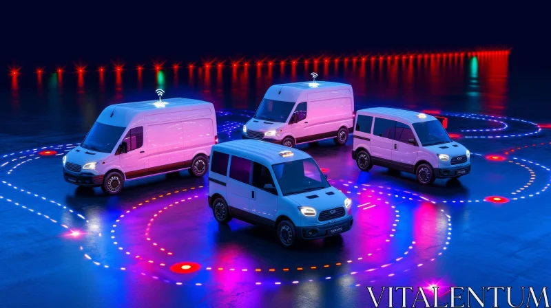 Vibrant Fleet of Cars in Motion | Transportcore Design AI Image