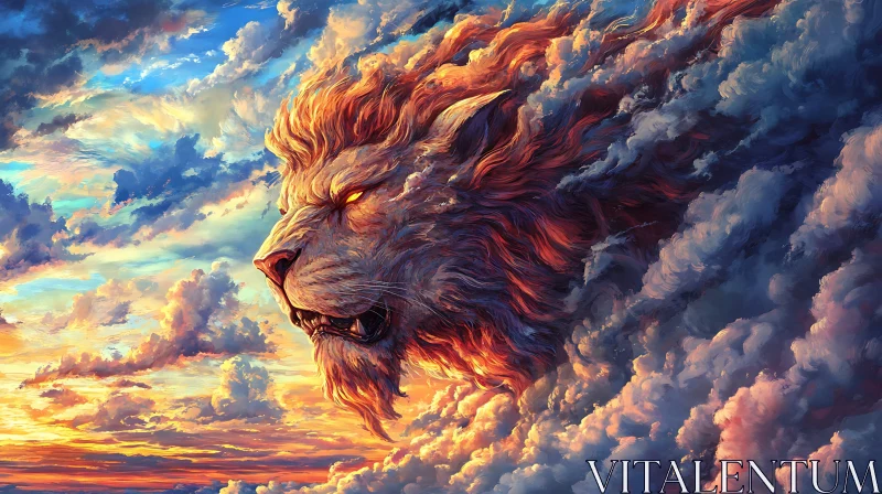 AI ART Celestial Lion Image