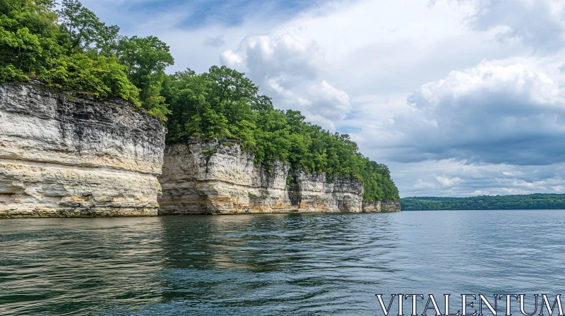 AI ART Natural Cliffs and Reflective Waters