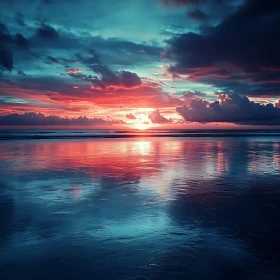 Coastal Sunset with Reflected Sky