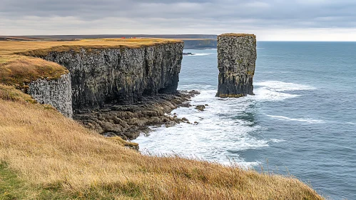 Stunning Cliffside View with Ocean Waves