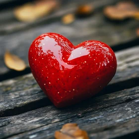 Heart on Wooden Background