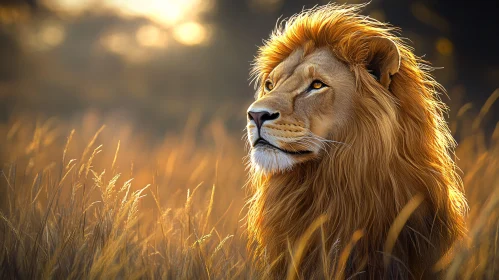 Regal Lion in Golden Glow