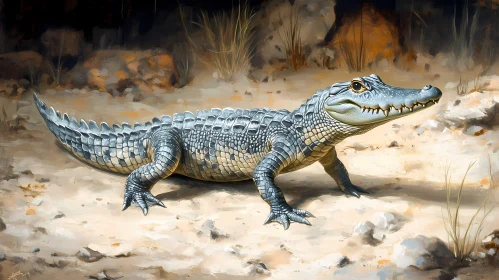 Alligator Art with Natural Surroundings