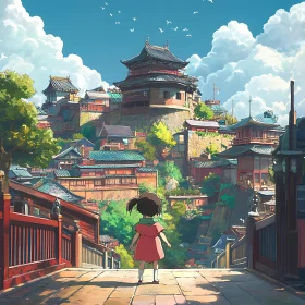 Young Girl's Journey in Anime World