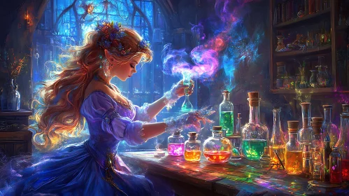 Magical Potion Brewing by Elf Maiden