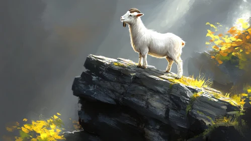 Mountain Goat in Sunlight