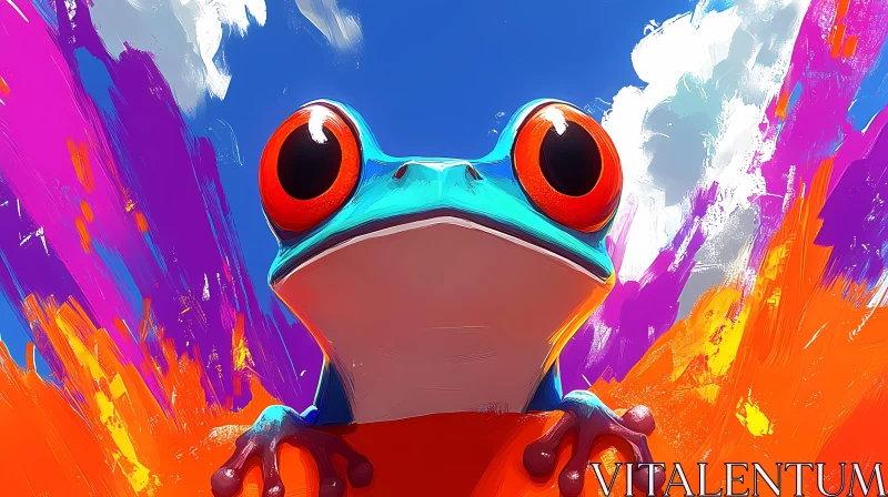 AI ART Colorful Frog Illustration