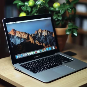 Laptop with Scenic Mountain Display