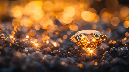 Glistening Diamond with Enchanting Light Surroundings