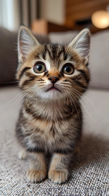 Cute Kitten Portrait AI Image