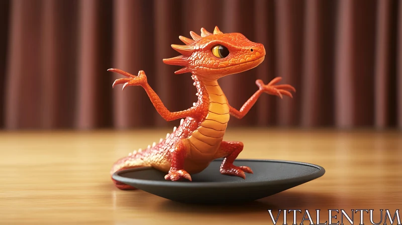 AI ART Playful Dragon Statue