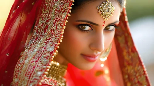 Portrait of a Beautiful Indian Bride