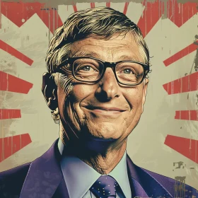 Artistic Portrait of Bill Gates