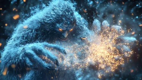 Enchanted Yeti with Glowing Eyes