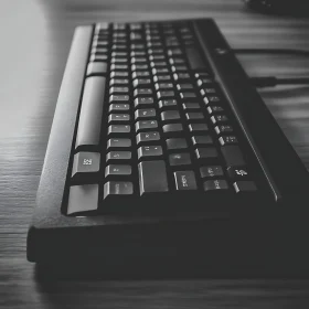 Black and White Keyboard Close-Up