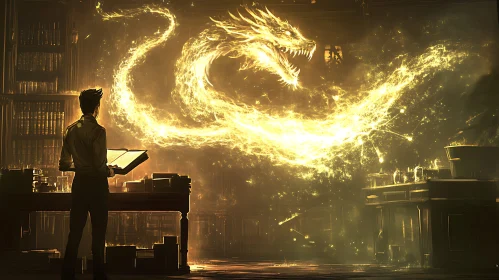 Enchanting Library: A Golden Dragon Tale