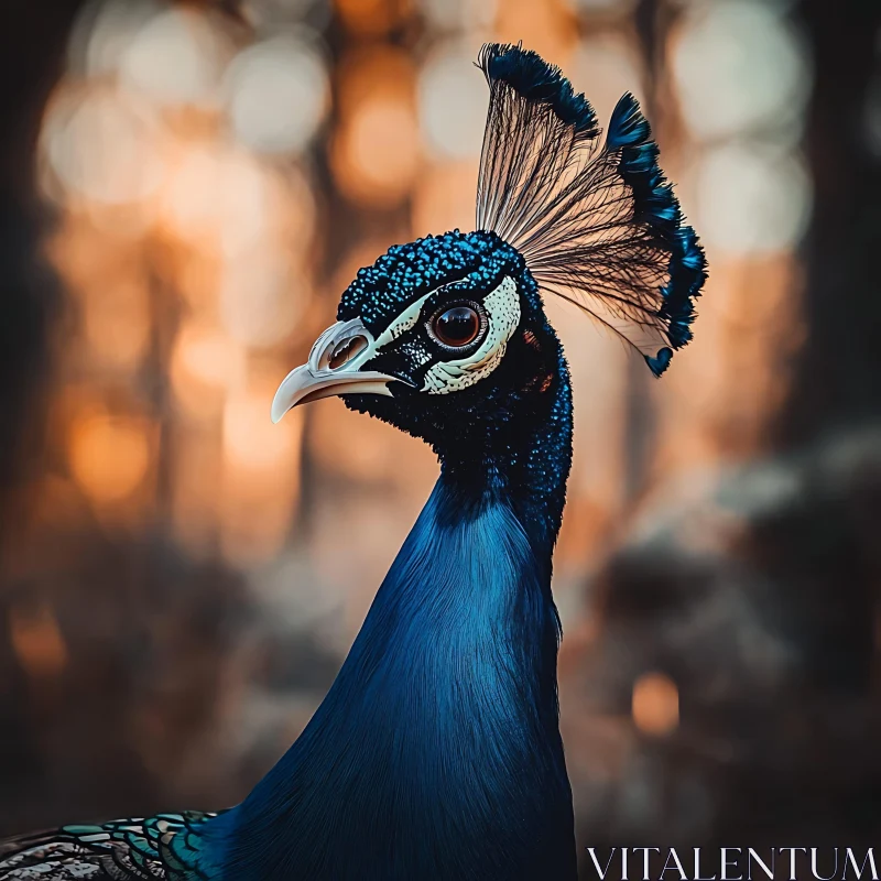 Elegant Peacock in Natural Light AI Image