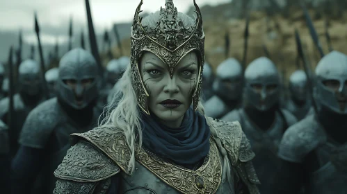Armored Queen Leading Her Army