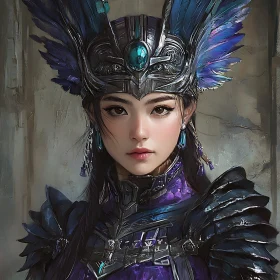 Feathered Headdress Woman Portrait