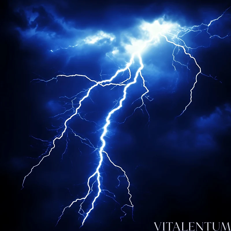 Stormy Night Lightning Bolt AI Image