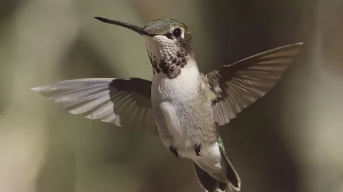 Delicate Hummingbird Captured Mid-Flight