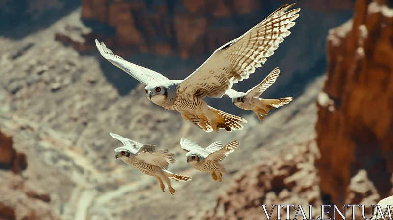 Birds of Prey Soaring Together AI Image