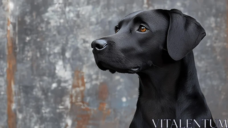 Elegant Black Labrador AI Image