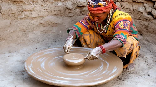 Artisan Potter at Work: Crafting Clay