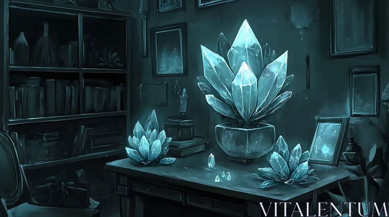 AI ART Luminous Crystal Still Life