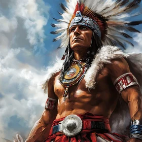 Proud Native American Warrior Painting