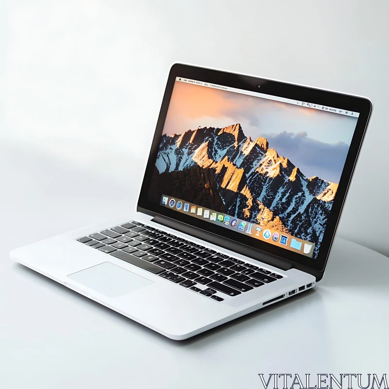 Minimalist Silver Laptop with Stunning Display AI Image