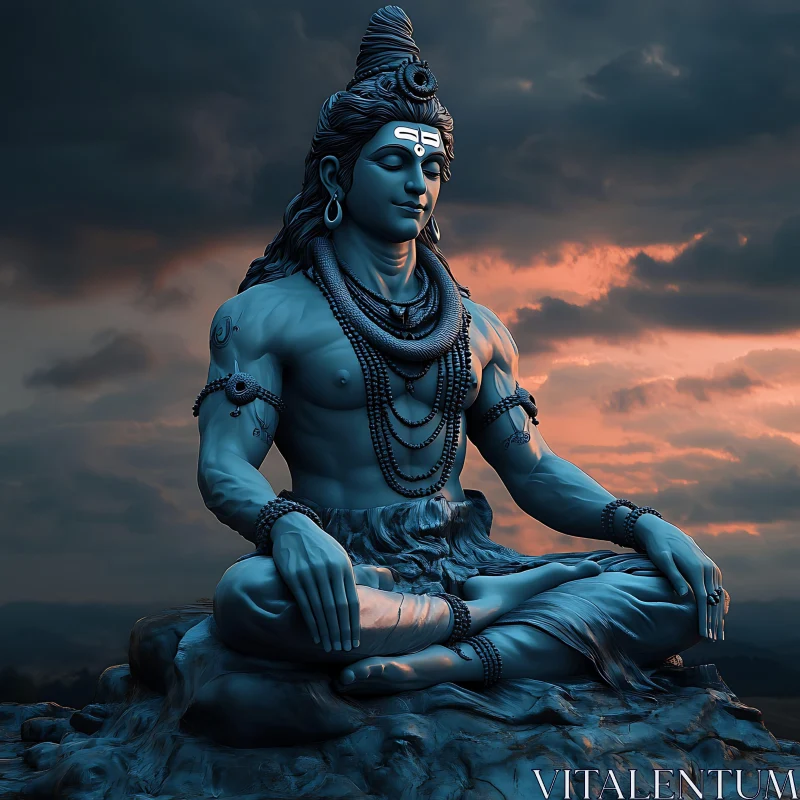 Serene Shiva in Peaceful Meditation AI Image