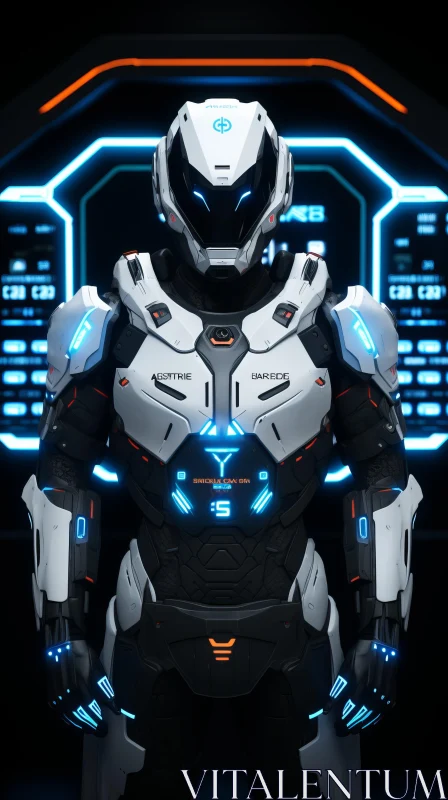 Intriguing Futuristic Suit in a Dark Room AI Image
